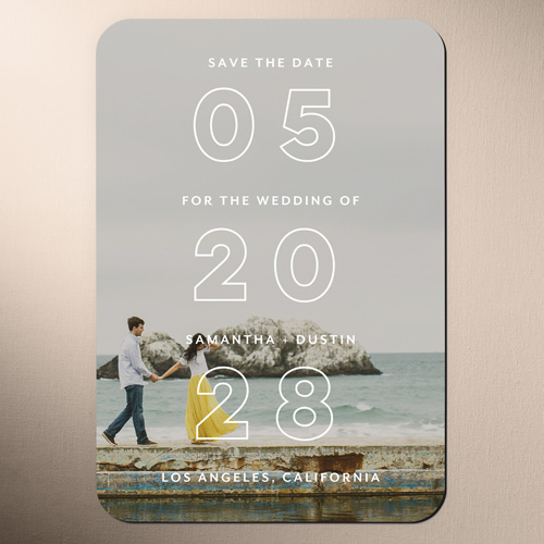 Superb Overture Save The Date, White, Magnet, Matte