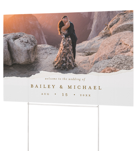 Patterned Paper Yard Sign, Brown, walnut