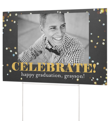 Bokeh Celebration Yard Sign, Black