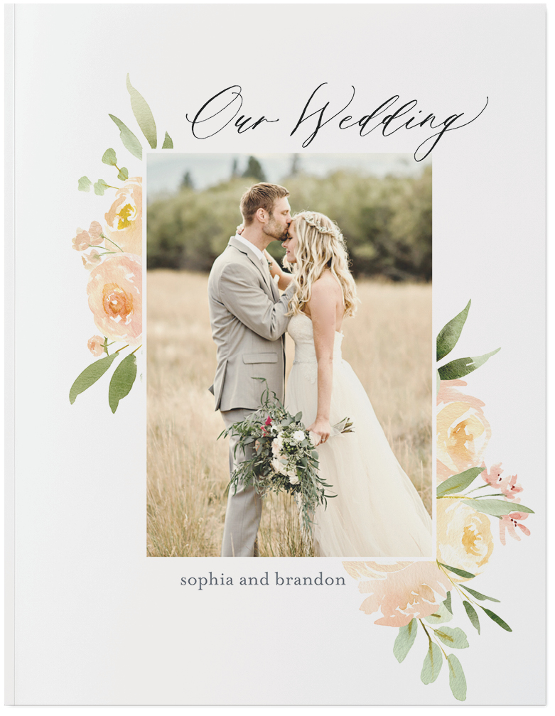 Watercolor Floral Wedding by Kim Thoa Photo Book, 11x8, Soft Cover, Standard Pages