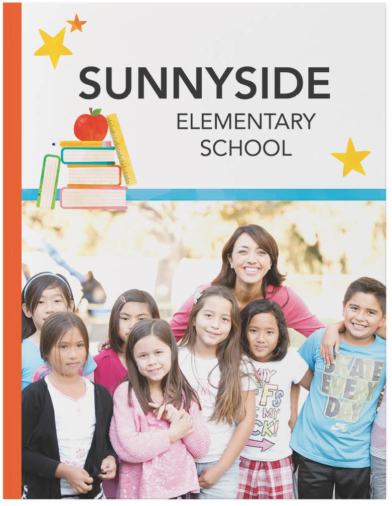 Colorful Elementary School Yearbook Photo Book, 11x8, Soft Cover, Standard Pages