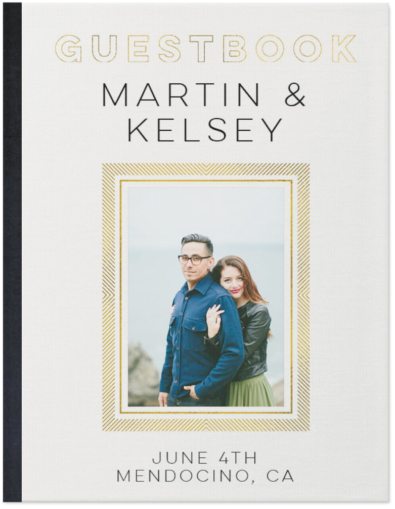 Gilded Wedding Guestbook Photo Book, 11x8, Hard Cover - Glossy, Standard Pages