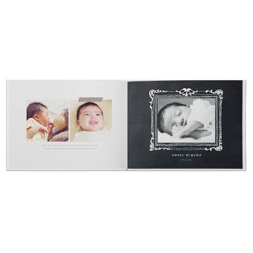 Baby Black And White Photo Book, 11x14, Professional Flush Mount Albums, Flush Mount Pages