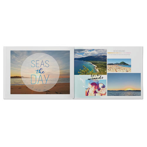 Beach Travel Photo Book, 8x11, Professional Flush Mount Albums, Flush Mount Pages