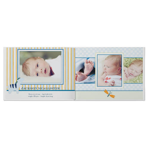 Classic Baby Boy Photo Book, 8x11, Professional Flush Mount Albums, Flush Mount Pages