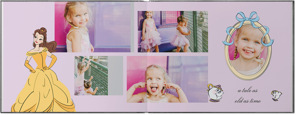 Disney Princess Photo Book, 11x14, Premium Leather Cover, PROFESSIONAL 6 COLOR PRINTING, Deluxe Layflat