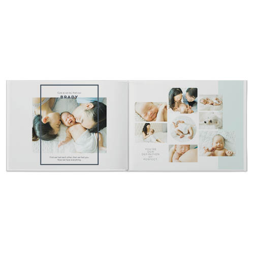 Modern Baby Story Photo Book, 8x11, Professional Flush Mount Albums, Flush Mount Pages