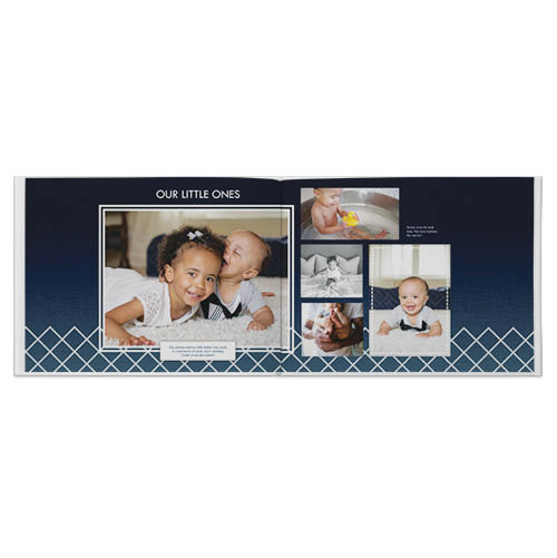 Modern Indigo Photo Book, 8x11, Professional Flush Mount Albums, Flush Mount Pages