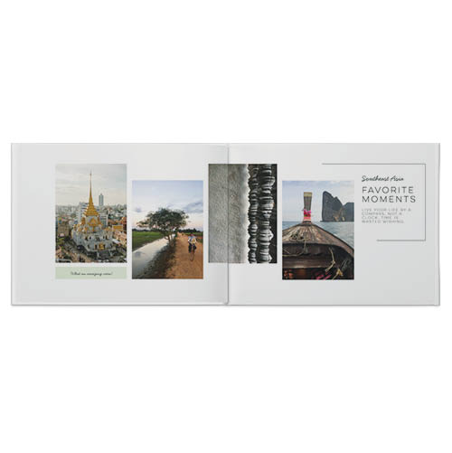 Modern Travel Photo Book, 8x11, Professional Flush Mount Albums, Flush Mount Pages