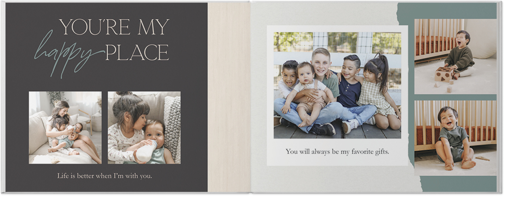 Elevated Rustic Photo Book, 8x11, Premium Leather Cover, Deluxe Layflat