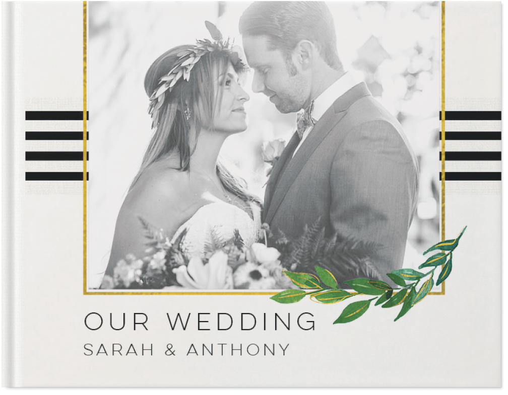 Gilded Wedding Photo Book, 8x11, Hard Cover - Glossy, Standard Layflat