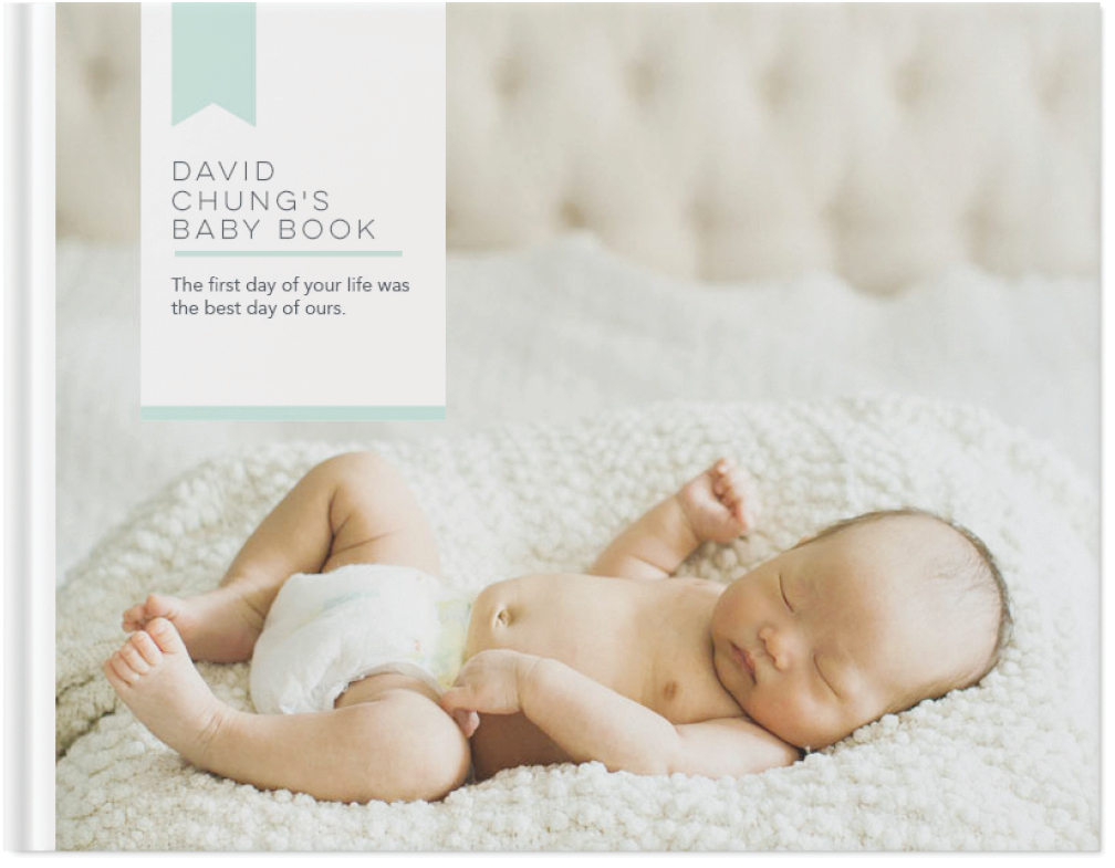 Modern Baby Photo Book, 11x14, Hard Cover - Glossy, PROFESSIONAL 6 COLOR PRINTING, Standard Layflat