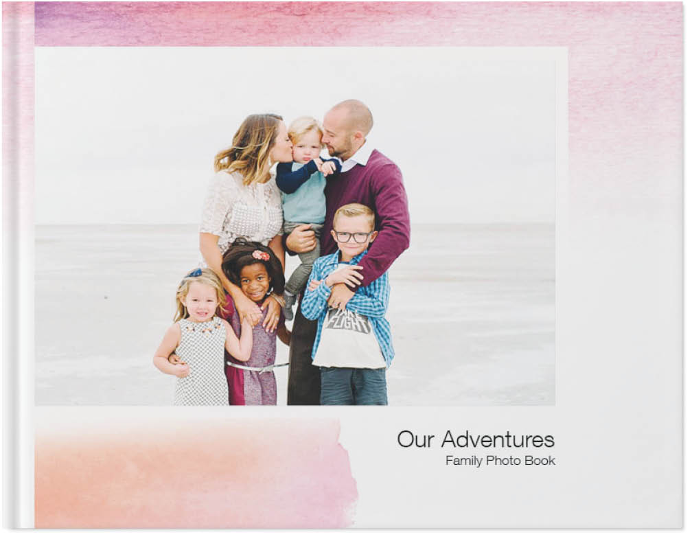 Ombre Watercolor Photo Book, 8x11, Hard Cover - Glossy, Deluxe Layflat