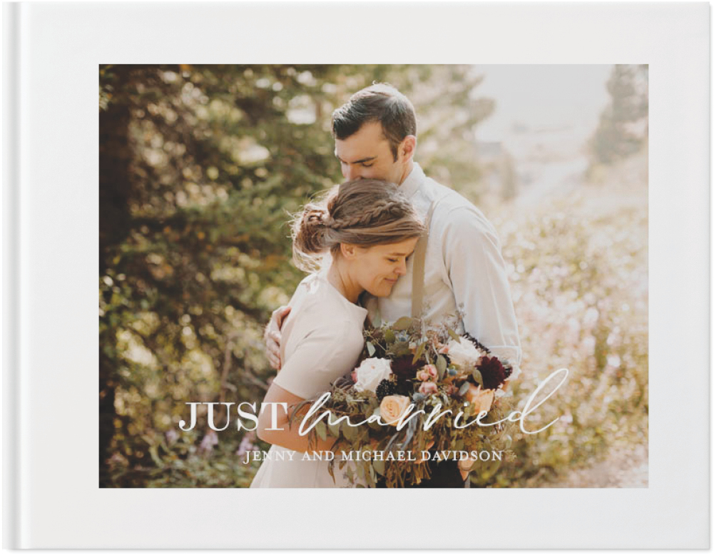 Simple Elegant Wedding Photo Book, 11x14, Hard Cover - Glossy, Deluxe Layflat