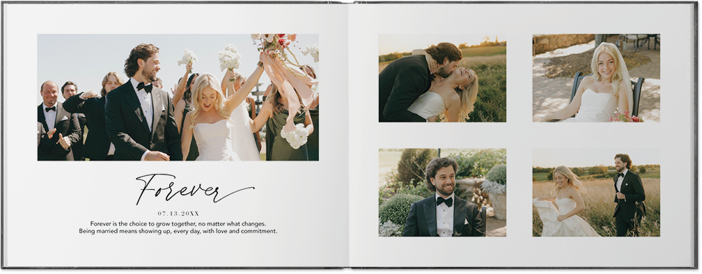 Timeless Love Story Photo Book, 11x14, Premium Leather Cover, Deluxe Layflat