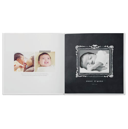 Baby Black And White Photo Book, 12x12, Professional Flush Mount Albums, Flush Mount Pages