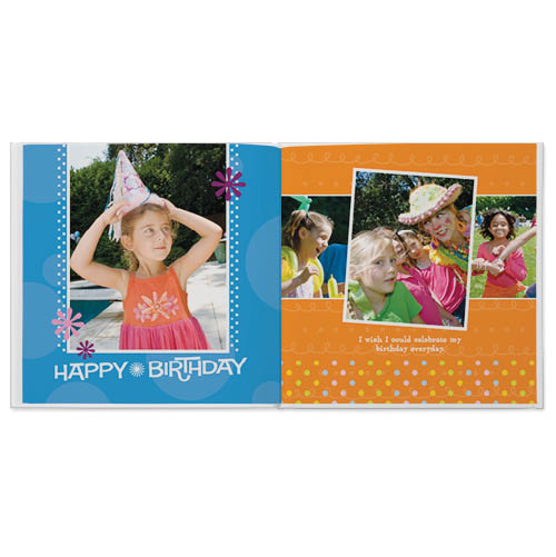 Birthday Blowout Photo Book, 8x8, Professional Flush Mount Albums, Flush Mount Pages