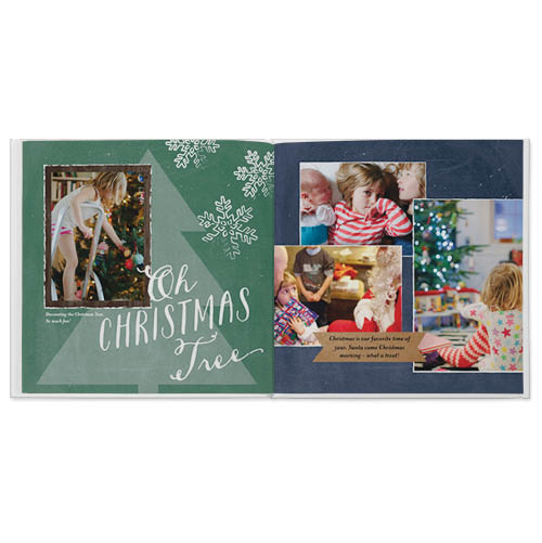 Chalkboard Christmas Photo Book, 10x10, Professional Flush Mount Albums, Flush Mount Pages