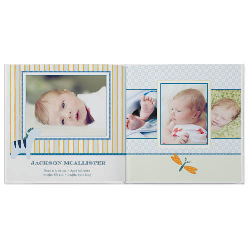 Classic Baby Boy Photo Book, 12x12, Professional Flush Mount Albums, Flush Mount Pages