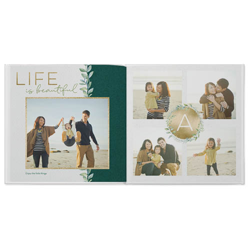 Classic Greenery Photo Book, 12x12, Professional Flush Mount Albums, Flush Mount Pages