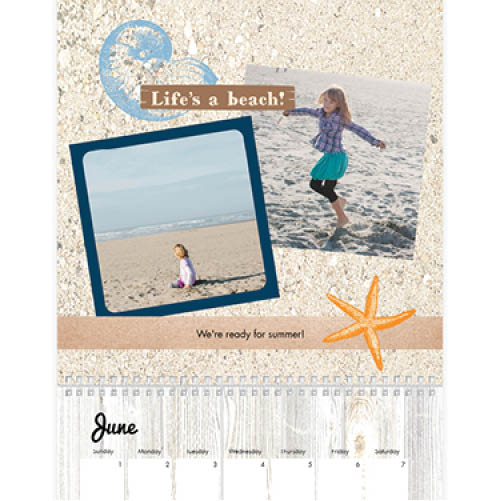 Coastal Beach Wall Calendar, 12x12