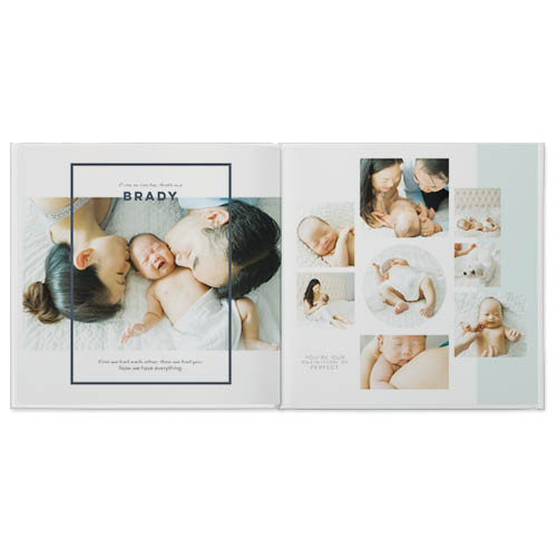 Modern Baby Story Photo Book, 10x10, Professional Flush Mount Albums, Flush Mount Pages