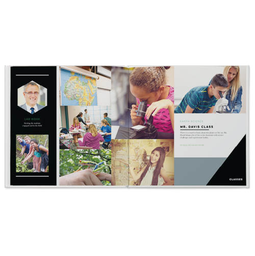 Modern Yearbook Photo Book, 12x12, Professional Flush Mount Albums, Flush Mount Pages