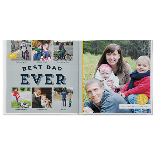 Number One Dad Photo Book, 8x8, Professional Flush Mount Albums, Flush Mount Pages