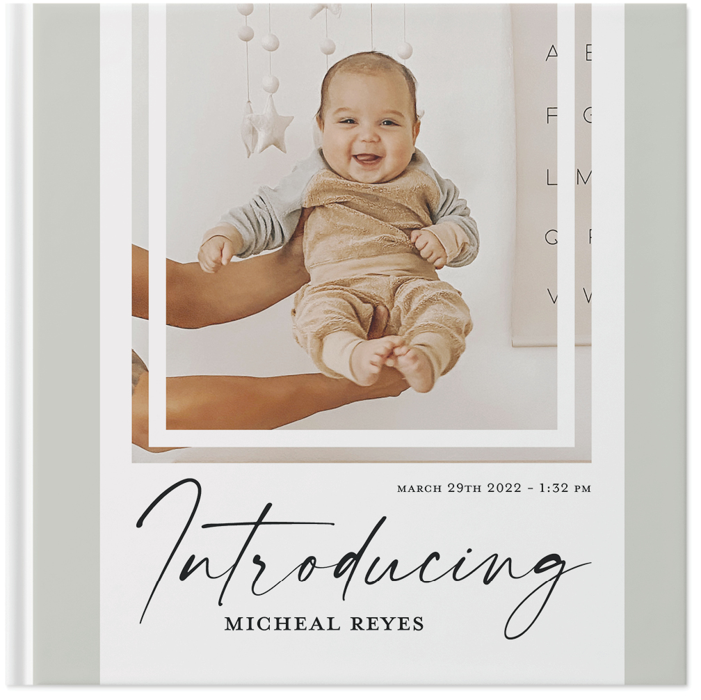 Baby's First Photo Book, 8x8, Hard Cover - Glossy, PROFESSIONAL 6 COLOR PRINTING, Standard Layflat