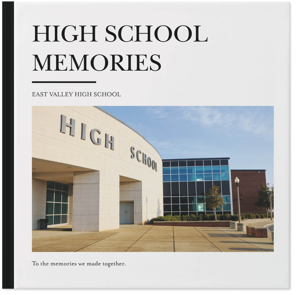 Classic School Yearbook Photo Book, 12x12, Hard Cover - Glossy, PROFESSIONAL 6 COLOR PRINTING, Deluxe Layflat