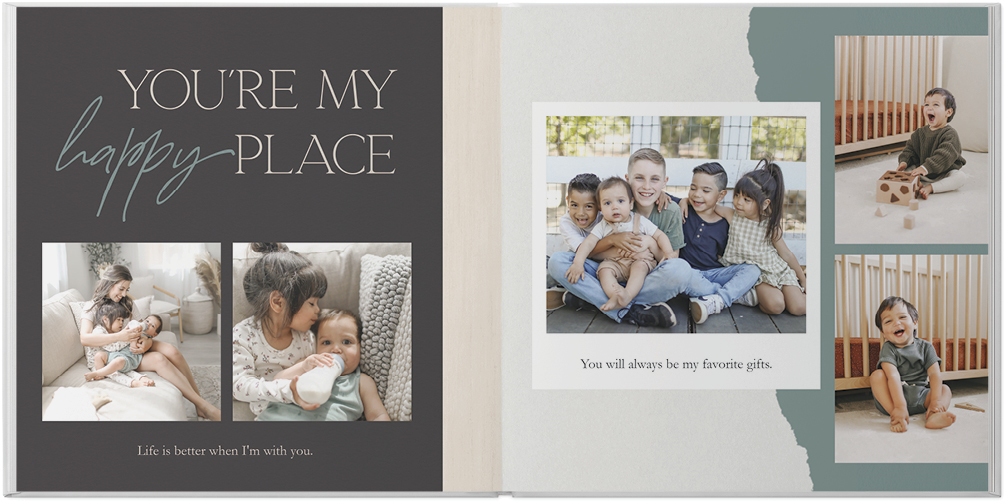 Elevated Rustic Photo Book, 8x8, Premium Leather Cover, PROFESSIONAL 6 COLOR PRINTING, Deluxe Layflat
