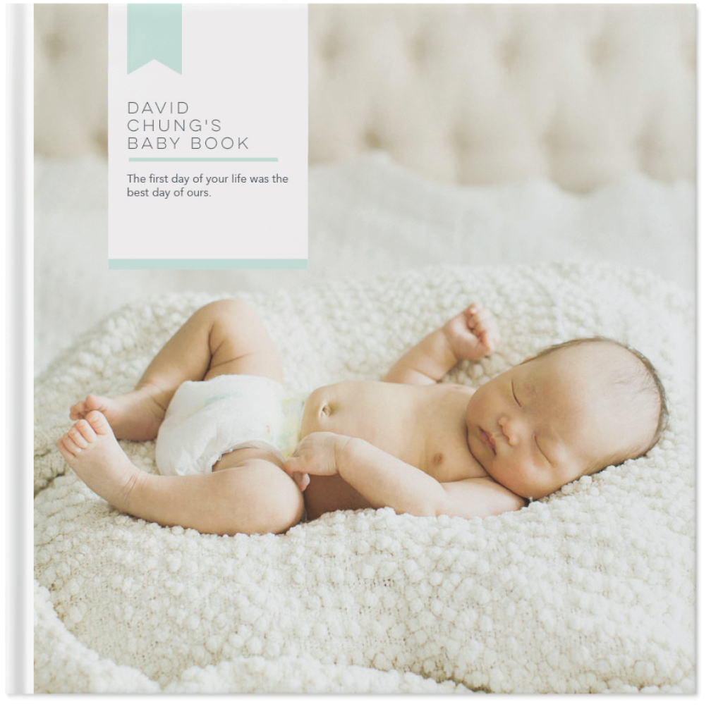 Modern Baby Photo Book, 10x10, Hard Cover - Glossy, PROFESSIONAL 6 COLOR PRINTING, Standard Layflat