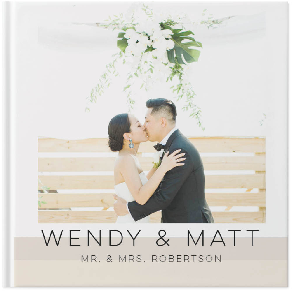 Modern Wedding Story Photo Book, 12x12, Hard Cover - Glossy, Deluxe Layflat