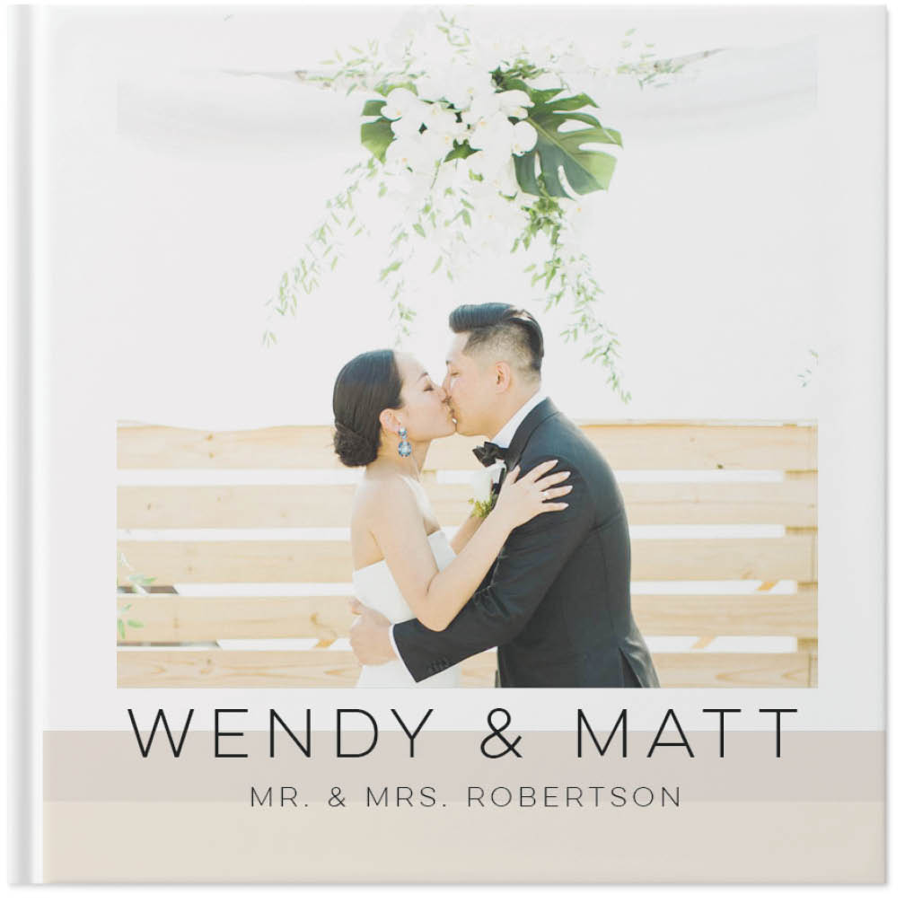 Modern Wedding Story Photo Book, 8x8, Hard Cover - Glossy, Standard Layflat