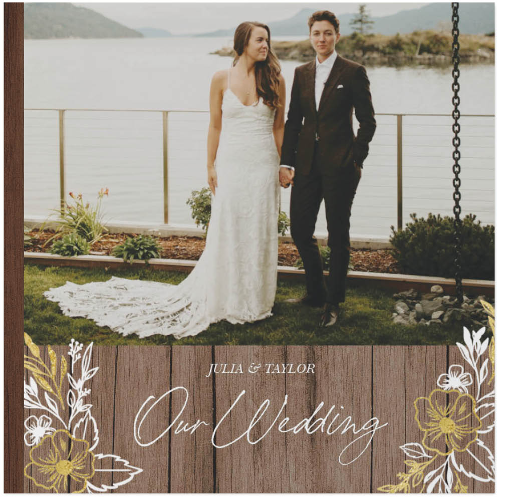 Rustic Gilded Wedding Photo Book, 10x10, Soft Cover, Standard Pages