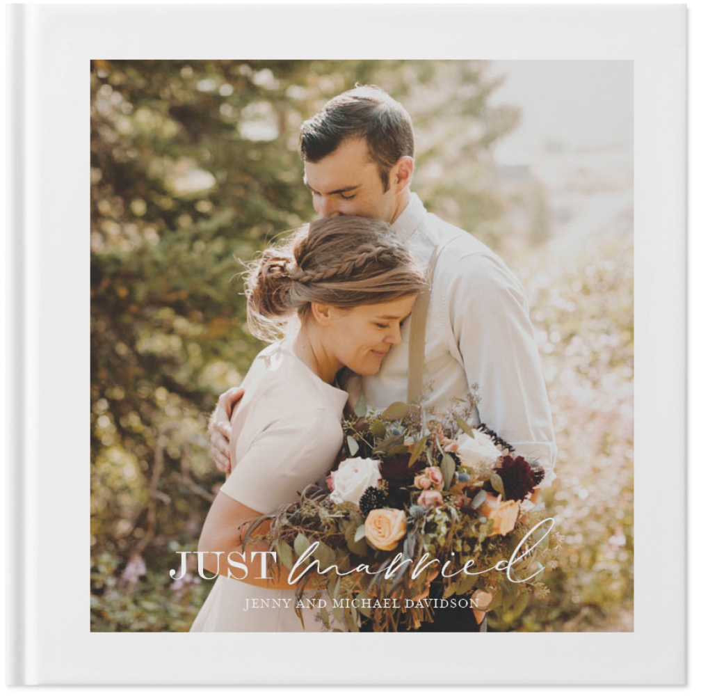 Simple Elegant Wedding Photo Book, 8x8, Hard Cover, Standard Pages