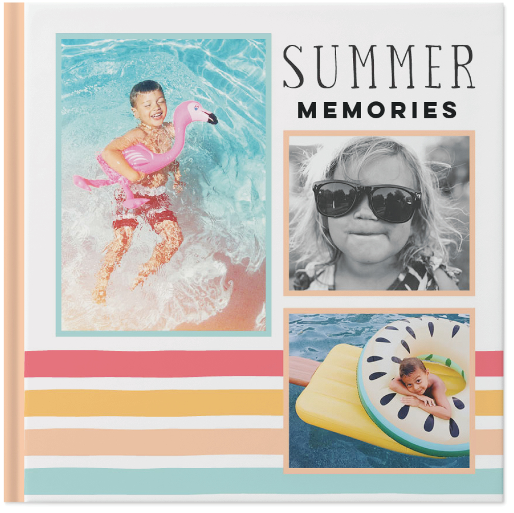 Summertime Fun Photo Book, 12x12, Hard Cover - Glossy, PROFESSIONAL 6 COLOR PRINTING, Deluxe Layflat