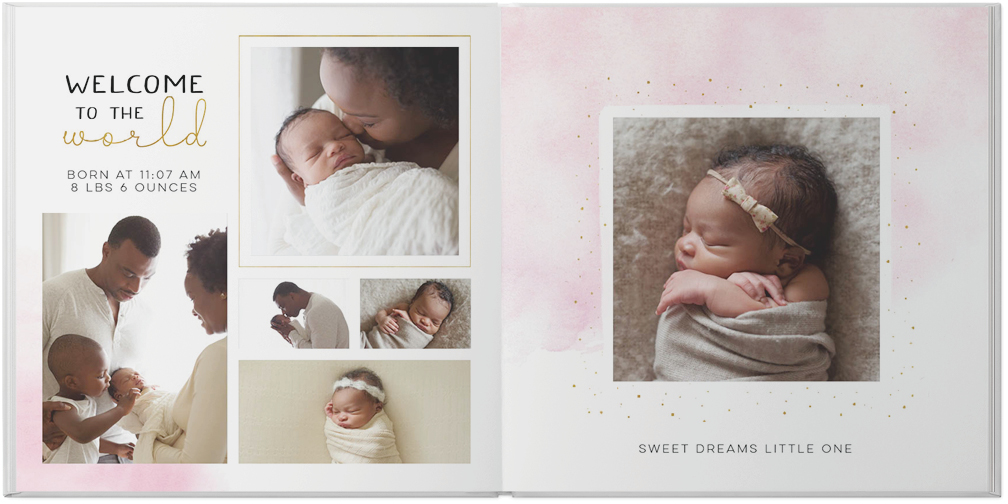 Shutterfly Photo Books: Watercolor Baby Girl Photo Book, 10X10, Hard Cover,  Standard Pages - ShopStyle