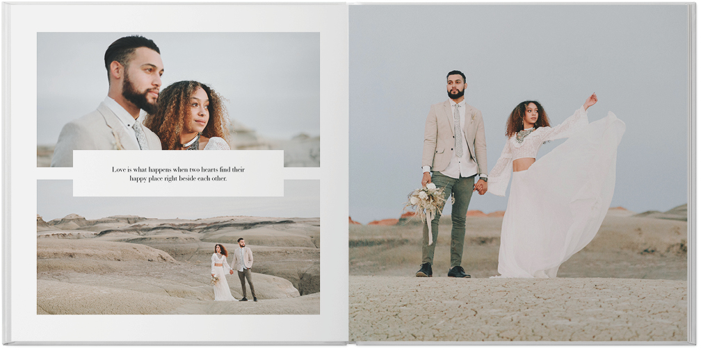 Wedding Photo Album Photo Book, 10x10, Premium Leather Cover, Deluxe Layflat