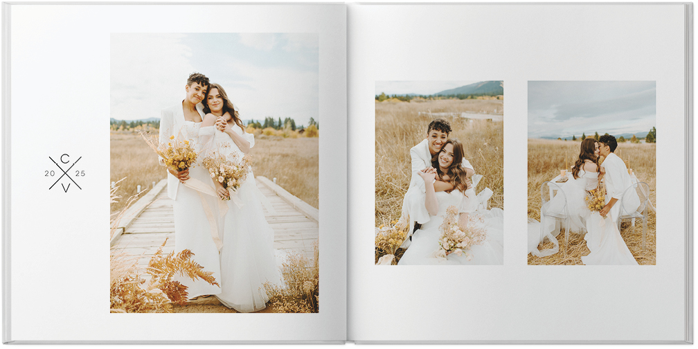 Luxury Wedding Photo Album With Glass Cover Leather Lay Flat Photo