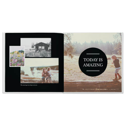 Simply Black Photo Book, 8x8, Professional Flush Mount Albums, Flush Mount Pages